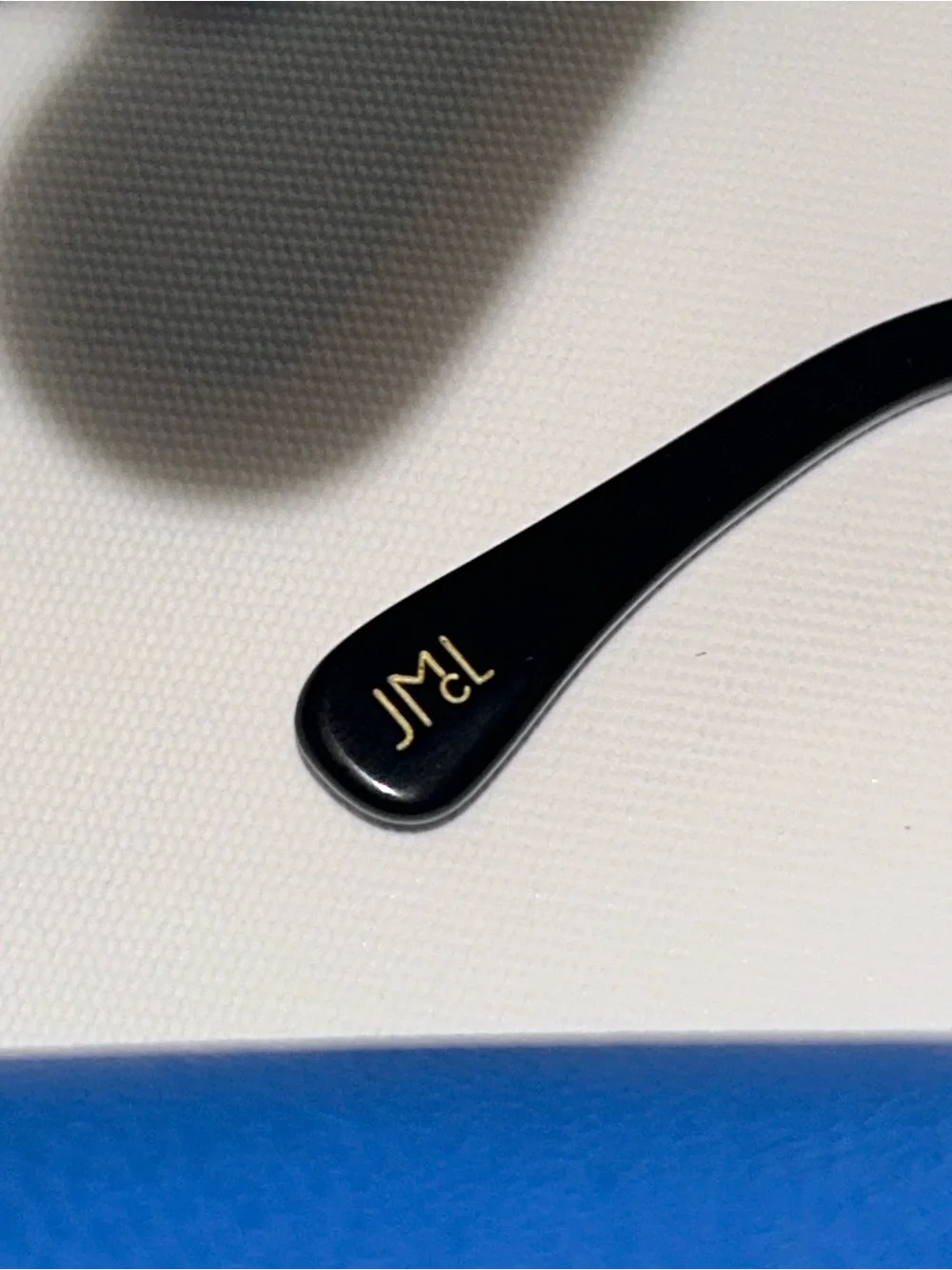 Black Oversized Sunglasses with Blue Case. J Mcglaughlin
